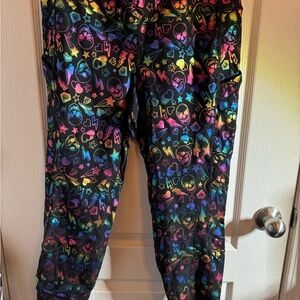 Torrid Active Black & Rainbow 3/4 Leggings